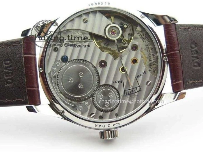 MIROTIME 0507 Sustainable Portuguese IW5444 SS White Dial RG Numbers On Brown Leather Strap A 7256